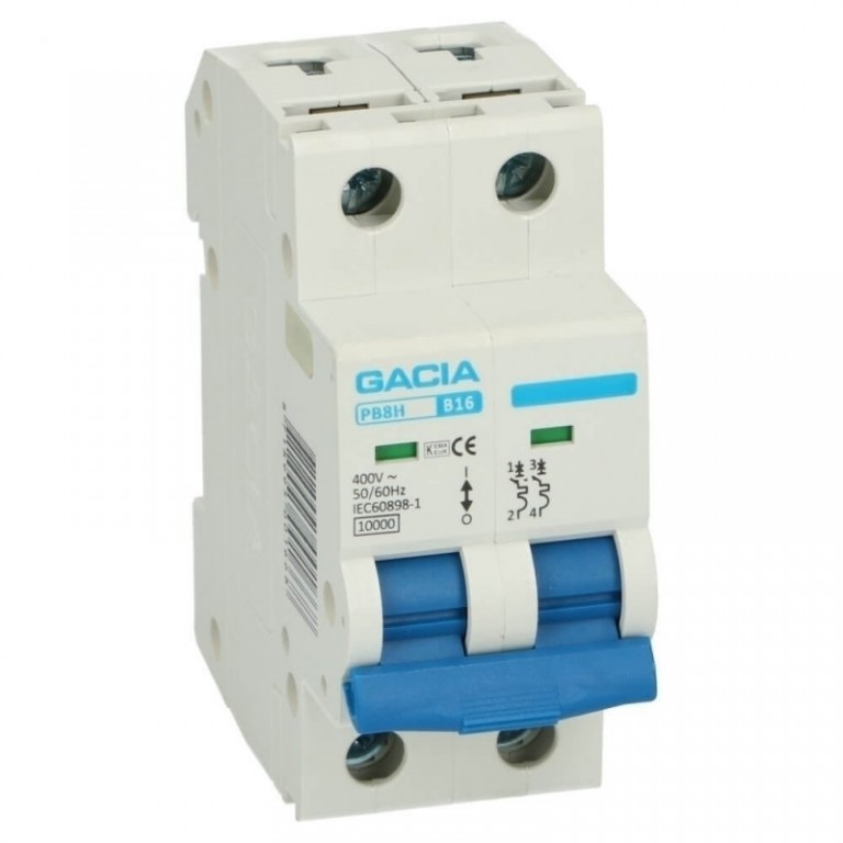 Gacia Installatieautomaat 1A 2 polig karakteristiek B 10kA