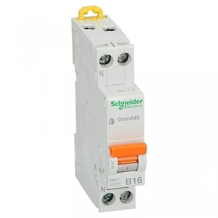 Schneider Electric 1 polig + nul 10A kar B 4.5kA Installatieautomaat Resi9