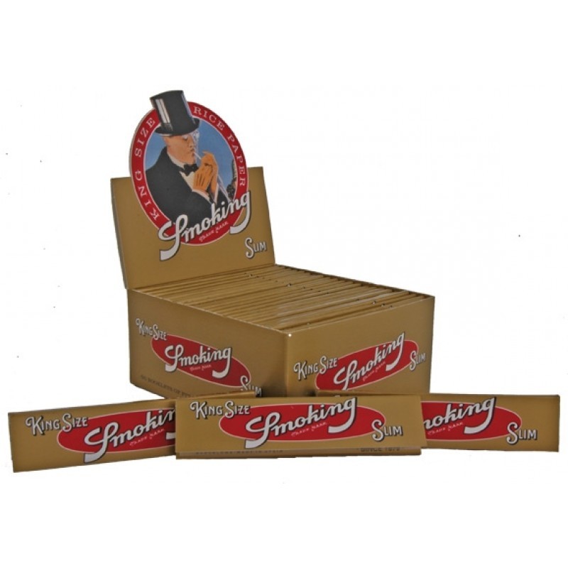 Vloei Smoking Slim goud 50 stuks per doos Vloei Smoking Slim goud 50 stuks per doos