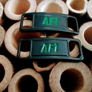 2x AF1 Zwart - Groen/ Black - Green Sneaker Metalen Gesp - Metal Shoe Buckle Laces Lock Accessoires