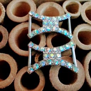 2x Zilveren - Diamantjes/ Silver - Diamonds Grote Sneaker Metalen Gesp - Metal Shoe Buckle Laces Lock Accessoires (kopie)